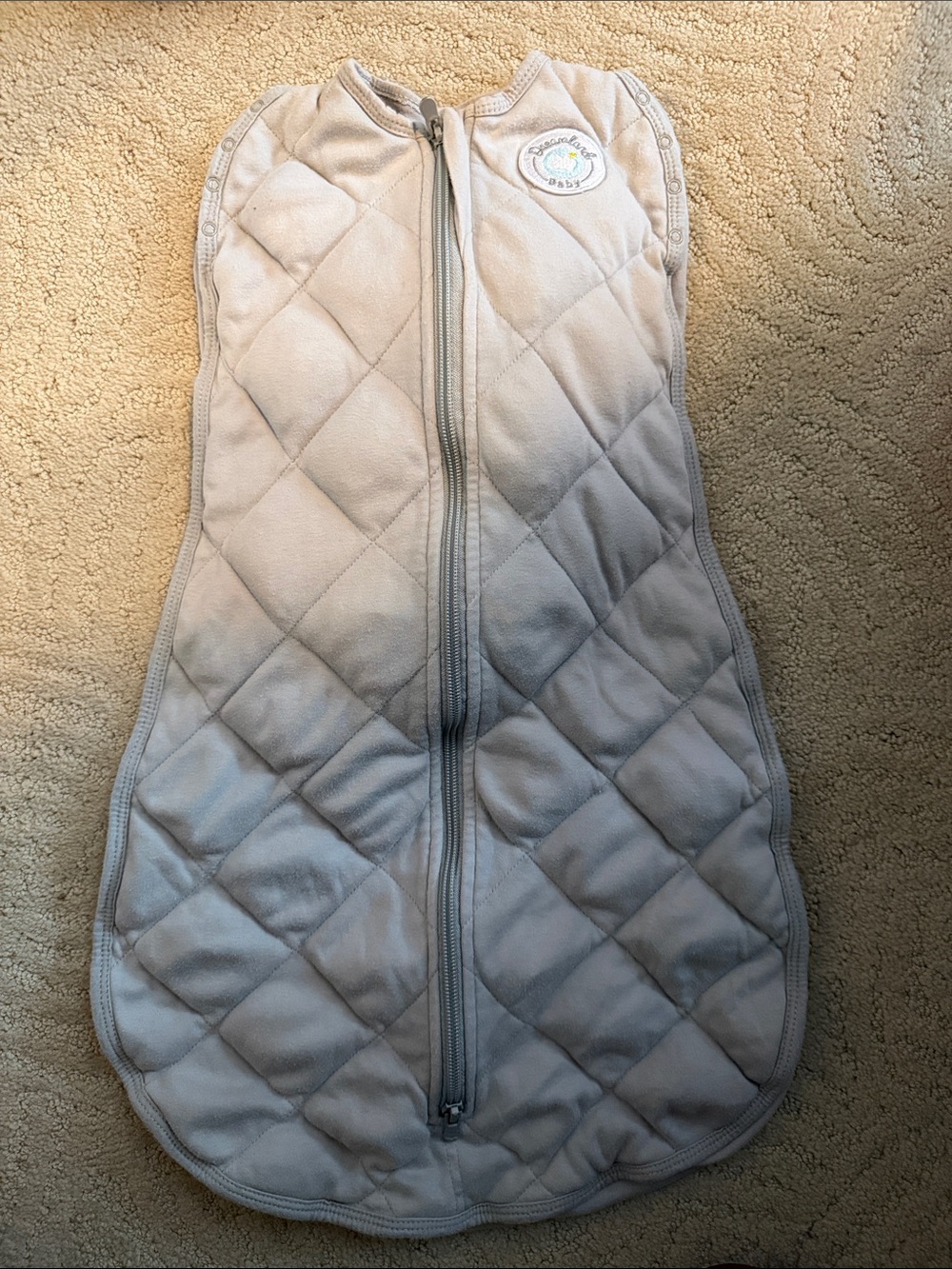 Dreamland Baby Quilted Baby Sleep Swaddle Sack - Light Gray